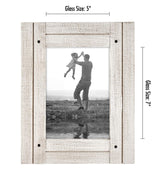 Americanflat 5x7 Picture Frame with Polished, Crystal Clear Glass - Hampton Collection - Distressed Wood Gallery Picture Frames for Tabletop and Wall Display - Aspen White Americanflat