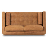 POLY & BARK Napa Leather Couch with Feather – 72-Inch Apartment Full Grain Leather Sofa with Tufted Back-Down Topper On Seating Surfaces – Pure-Aniline Italian Leather – Cognac Tan POLY & BARK