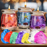 Jelly Candle Making Kit,9pcs Gel Wax -7 Colors Candle Making kit，Includes Wax Wicks Wick Stickers，Wooden Wick Holders and More，DIY Starter Candle Making Kit 2.8LB/45oz Blingfun