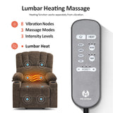 MCombo Power Lift Recliner Chair for Elderly, Lift Chair with Heat and Massage, USB &Type C Ports, Cup Holders, Fabric 7095 (Medium, Mocha) MCombo