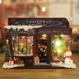 fifijoy Christmas Miniature Dollhouse Kit, DIY Dollhouse Miniature House Kit for Adults, Tiny House Kits Mini Model Building Sets with Music (Christmas Wonderland) fifijoy