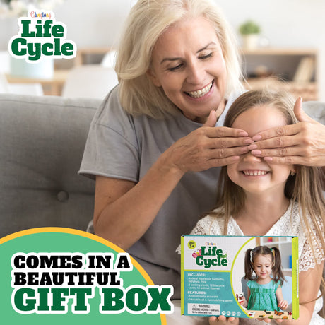 Life Cycle Animal Kit - 12-Piece Montessori Science Toy with Frog, Ladybug & Butterfly Figures. Matching Game & Educational Gift for Kids Ages 3 4 5 6 7 8 GLINGLONG
