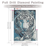 RICUVED White Tiger Diamond Painting Kits for Adults, 5D Diamond Painting Animal Diamond Art Kits for Beginners, Full Drill Diamond Art Diamond Gem Diamond Painting Kits for Home Wall Decor 12x16Inch RICUVED