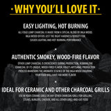FOGO Premium Oak Restaurant Grade All-Natural Hardwood Medium and Small Sized Lump Charcoal for Grilling and Smoking, 17.6 Pound Bag FOGO