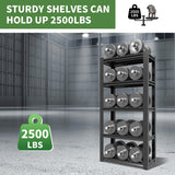 VIYET Garage Shelves,72" H Garage Shelving Heavy Duty, 2500Lbs 5 Tier Adjustable Garage Storage Shelves Suitable for Warehouse, Basement, Workshop, Kitchen, Require Assembly, 16" D*36" W*72" H, Black VIYET