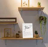 Team Definition Farmhouse Wood Sign with Stand for Women's and Men's Desk - Inspirational and Positive Office Decor with Rustic Charm and Encouragement for Home or Office Shelf NODROY