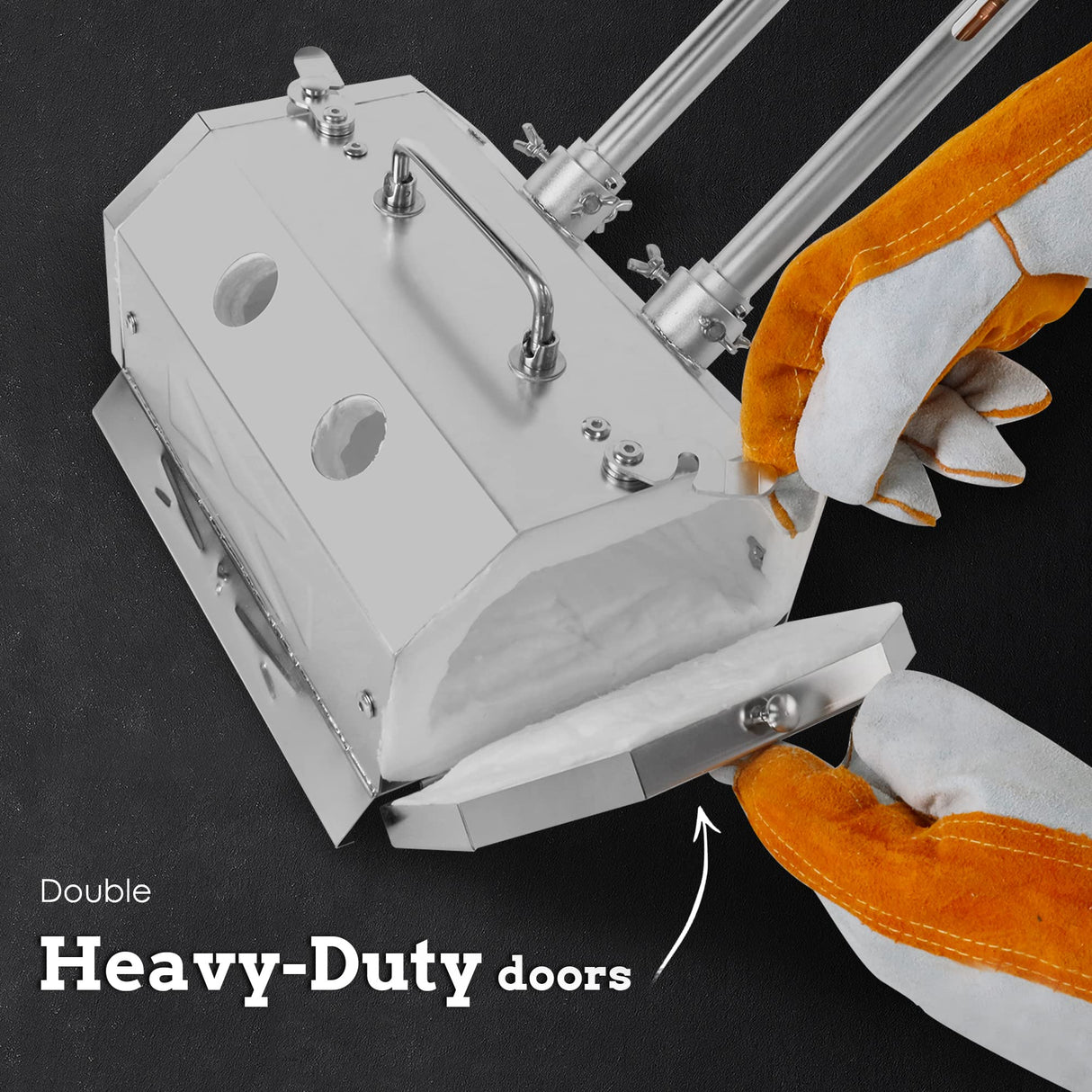 ATkrou Gas Propane Forge 2600°F,Double Doors,Large Capacity,Portable Equipment,Knife Making(Stainless Steel) Blacksmithing Farrier tool,Gas Welding Kits, Forge Kit GY200 ATkrou