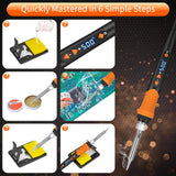 Soldering Iron Kit, 68W 12-in-1 Soldering Kit for Electronics LCD Soldering Tool Adjustable Temperature 392-932℉ Soldering Gun, with 5PCS Soldering Tips, Wire, Sponge, Stand, Flux, Pump and Paste K KERNOWO