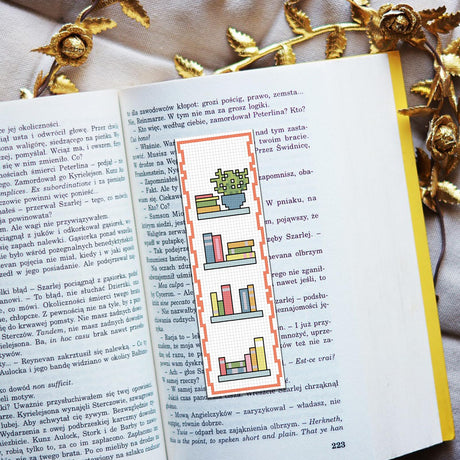 FREEBLOSS 6 Set Cross Stitch Bookmark Kit Cross Stitch Kit Cute Stamped Embroidery Bookmark with Instruction for Adults DIY Stitching Kits 8''x2.4'' FREEBLOSS