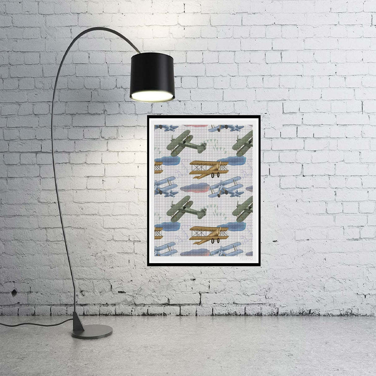 Retro Airplanes DIY 5D Diamond Painting Kits for Adults and Kids, Full Drill Crystal Rhinestone Diamond Art Gem Painting for Home Wall Decor 12"x16" YEEIFFD