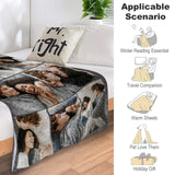 ICELIETE Ships Next Day, Custom Blanket with Picture Text Customized Fleece Photo Blanket for Couples Gifts Personalized Blankets and Throws Christmas Birthday Gifts for Boyfriend Girlfriend ICELIETE