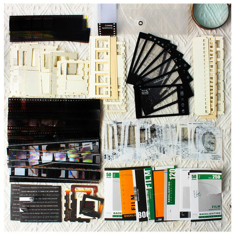 Diuhofart 94Pcs Scrapbooking Supplies Kit, Old Film Strips Photo Frames for Junk Journal Supplies, Scrap Booking Cutouts Papers Scrapbook Materials, Quote Stickers for Journaling, Collage Diuhofart