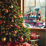 SENQAO Christmas Diamond Art Hanging Kits for Adults Kids, Christmas Train Diamond Art Suncatchers, 5D Special Shape Diamond Painting Pendant Window Ornament Gifts for Home Door Wall Decor SENQAO