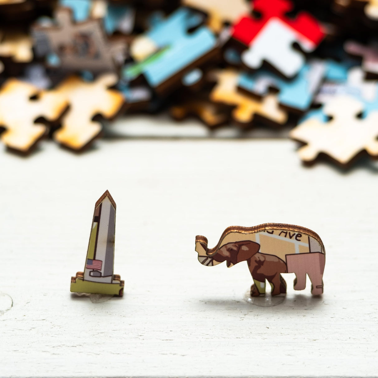 Terra Puzzles Washington DC Illustrated Map Wooden Jigsaw Puzzle - 152 Pieces | Educational Fun for Children & Adults Featuring Famous Landmarks Wood Puzzle Terra Puzzles