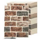 Art3d 10 Pcs 3D Peel and Stick Foam Brick Wall Panels, Gray Brown Art3d