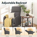 FLEXISPOT XC2 Recliner Chair for Adults, Fabric Small Reclining Chair Home Theater Seating with Side Pockets, Adjustable Modern Single Sofa Armchair, Extended Footrest for Living Room(Gray) FLEXISPOT