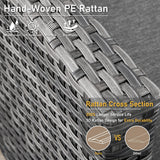 HOOOWOOO Wicker Patio Conversation Sets,8 Piece Outdoor Furniture Set with Swivel Rocking Chairs,All Weather Resistant Modern Outside Out Door Rattan Couch Chairs Side Table Set,Charcoal Gray HOOOWOOO