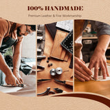 Leezmark 4 Pcs Magnetic Bookmarks, Classic Stitched Leather Bookmark, Lasable Engravable Blanks, Page Markers Reading Gifts for Book Lovers, Readers, Teachers, Leather Book Marks for Men Women Leezmark