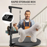 YITAHOME Electric Lift Dog Grooming Table 24" Rotating Desktop Pet Grooming Table for Dogs at Home, Adjustable Overhead Arm & Tool Organizer Dog Grooming Station, Black YITAHOME