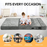 HOMBYS Folding Sofa Bed - Convertible Sleeper Chair with Pillow, 2-Layer Memory Foam Futon Couch, Multi-Functional Lazy Sofa for Living Room/Dorm/Guest Room/Home Office, Removable Cover, Grey HOMBYS