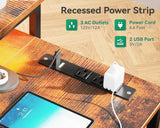 Coleshome 48 Inch L Shaped Gaming Desk with 2 Drawers & Storage Shelves, Computer Desk with USB Ports, Study Writing Table for Bedroom, Simple Modern Laptop Desk for Home Office, Black Coleshome