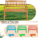 Tangkula 2-Person Outdoor Acacia Wood Garden Bench with Backrest and Armrests Tangkula