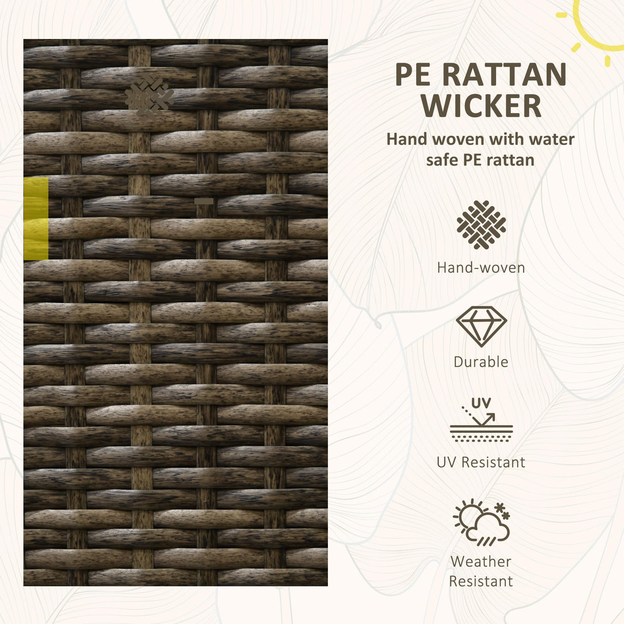 Outsunny 3-Piece Wicker Patio Furniture Set, Outdoor Rocking Chair Set with Bistro Coffee Table, PE Rattan Rocker Conversation Set with Cushions for Porch, Balcony, Yard, Poolside, Garden, Gray Outsunny