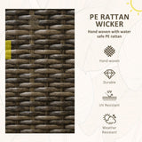 Outsunny 3-Piece Wicker Patio Furniture Set, Outdoor Rocking Chair Set with Bistro Coffee Table, PE Rattan Rocker Conversation Set with Cushions for Porch, Balcony, Yard, Poolside, Garden, Gray Outsunny