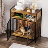aboxoo 32/40 Inches Furniture Style Dog Crate for Medium Small Dog,Indoor Dog Kennels with Drawers Storage(Rustic Brown) aboxoo