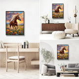 Horse Paint by Numbers for Adults with Framed Canvas-with Wooden Easel,Paint by Number on Canvas Animals,DIY Acrylic Oil Painting Kits with Brushes Nice Gift Box for Home Wall Decor(12x16inch) xackcme