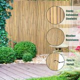 Jollybower 6Ft High x 8 Ft Long x 0.7In D Bamboo Screen, Natural Bamboo Fence Rolls, Eco-Friendly Bamboo Fencing for Outdoor Balcony Patio Garden Border Pool Jollybower