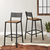 VASAGLE Bar Stools, Set of 2 Bar Chairs, Tall Bar Stools with Backrest, Industrial in Party Room, Rustic Brown and Black ULBC070B01 VASAGLE