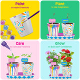 2-in-1 Rock Painting & Gardening Craft Kit for Kids - Glow in The Dark Pouring Art & DIY Planting Set - Fun Arts and Crafts for Boys & Girls Ages 6-12 - Complete Gift for Birthdays, Christmas, and Cre LAOESE