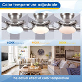 CHESUR Flush Mount Ceiling Fans with Lights Remote/APP Control, Modern Ceiling Fan Light with Timer Setting and Silent Motor, Low Porfile Reversible Fan Light for Indoor/Outdoor Use CHESUR