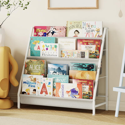 Aokitsink Kids Bookcases Montessori Bookshelf Nursery Book Shelves and Toy Storage Childrens Toddler Bookshelf Sturdy Metal Kid's Toy Storage Organizer for Kids' Rooms Playroom Kindergarten