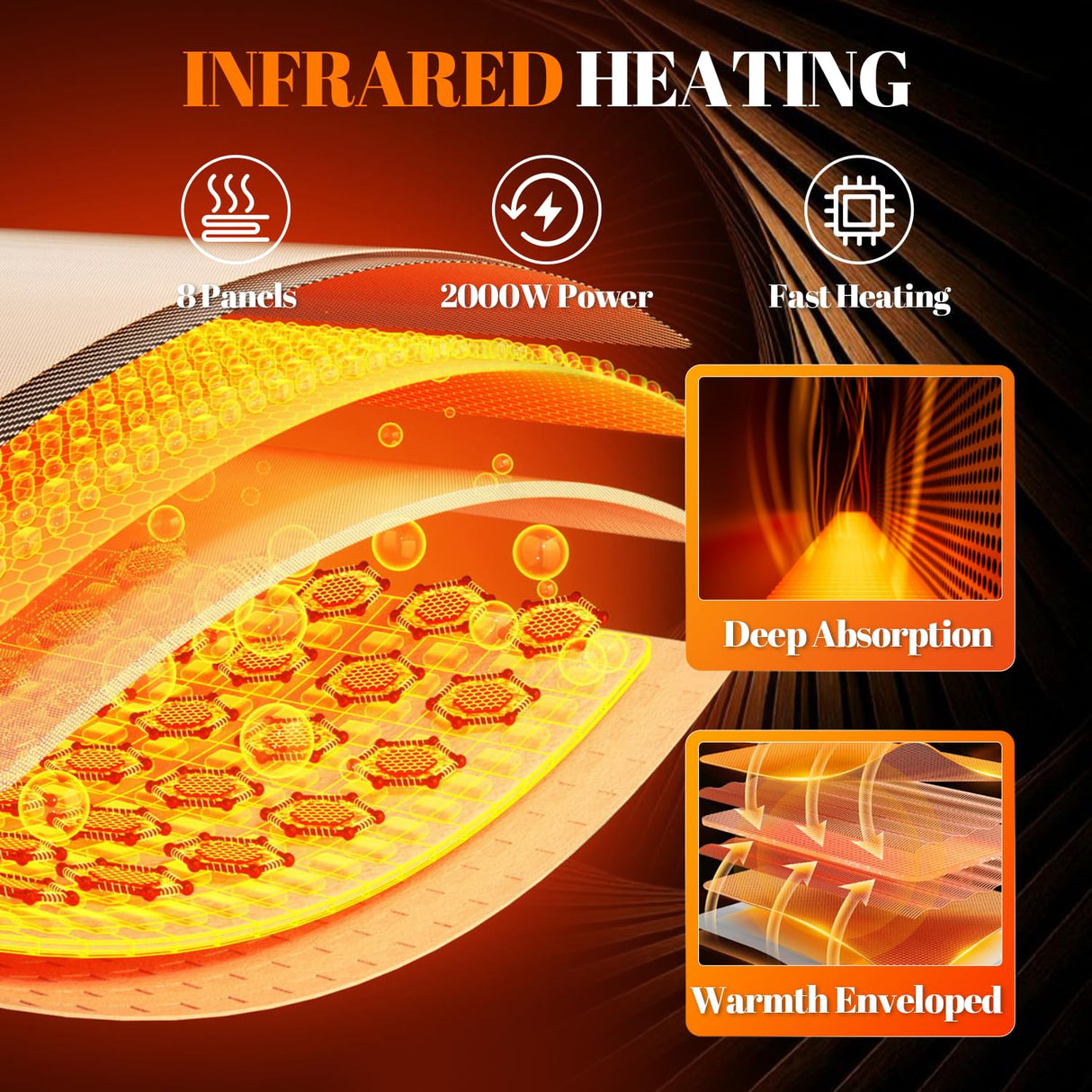 Tehanld Far Infrared Wooden Sauna Low EMF- 2 Person Personal Sauna for Home Use, Full Spectrum Infrared Sauna, Dual Tempered Glass & Bluetooth Speakers - Indoor Sauna 2000W, Natural Wood Tehanld