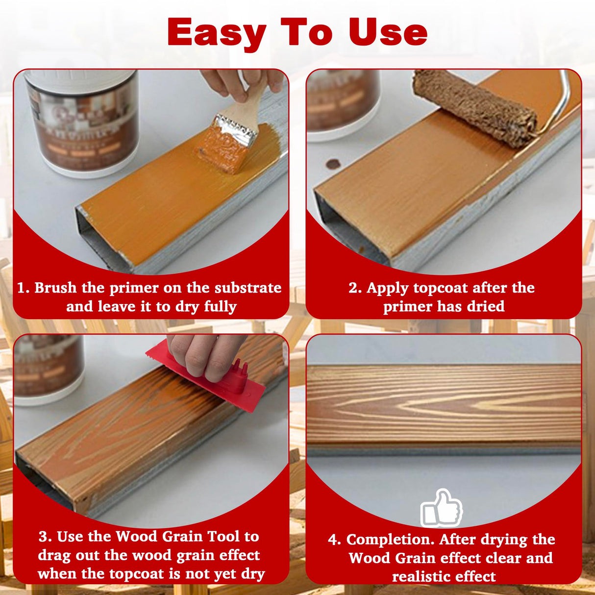 LUTQ 3 Pack Wood Grain Tool -Natural Woodgrain Maker for Decorative Painting Premium Wood Graining Tool Set Enhance Your DIY Projects with Wood Grain Patterns LUTQ