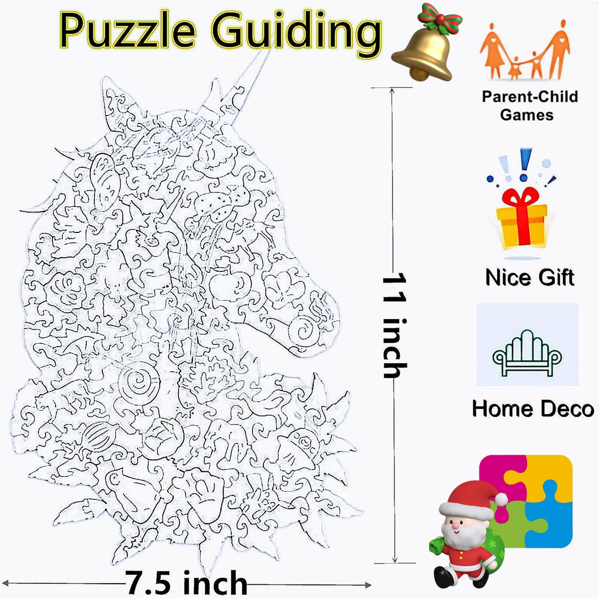 Wooden Jigsaw Puzzle for Adults,Unique Unicorn Animals Shaped Magic Jigsaw Puzzle Pieces Best Gift for Adults,Can be Used as a Cool Mouse Pad,157pcs,(11×7.5 inches) Large… TYRNDINNO