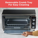 BLACK+DECKER 8-Slice Extra Wide Convection Toaster Oven, Fits 9"x13" Oven Pans and 12" Pizza, Bake, Toast, Broil, and Keep Warm Functions, Countertop Compact Design with Stainless Steel Finish BLACK+DECKER