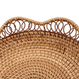 KEILEOHO 2 PCS 11.8 x 2.36 Inch Rattan Fruit Basket Round, Rattan Bread Basket, Wicker Fruit Basket, Rattan Fruit Bowl for Bread, Fruit, Vegetables, Tabletop Display KEILEOHO