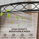 Outsunny 4 Piece Outdoor Bar Set with Umbrella, Patio Dining Set with 2 Folding Chairs, Wave Textured Tempered Glass Table for Backyard, Garden, Deck, Poolside, Brown Outsunny