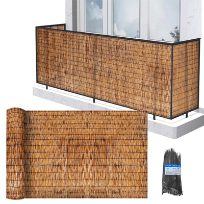 Bamboo Screen Fencing Natural Reedhead Rolls 3x5ft 4x10ft 5x20ft 6x16.4ft Outdoor Fence Rolls Easy to Install for Garden Balcony Outdoor Patio Backyard Divider Decorative