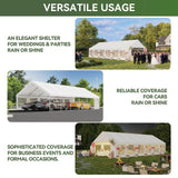 Aoxun 20x40 Party Tent Canopy for Weddings Waterproof Event Tent with Removable Sidewalls &Roll-up Door, Heavy-Duty Steel Frame for Outdoor Weddings, BBQ, Birthday Parties, & Camping,White Aoxun