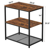 Homleke Kitchen Island with 3 Shelves, Kitchen Shelf with Large Workstation, Bakers Rack, Workbench, Metal Frame, Rustic Brown and Black Homleke