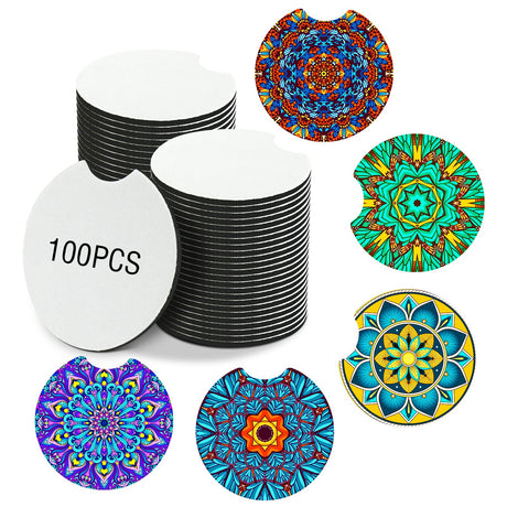 100Pcs Sublimation Blanks Products - Sublimation Cup Coasters Blanks 2.75 Inch for DIY Crafts Car Cup Coasters Painting Project Sublimation Accessories Palksky