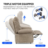 FLEXISPOT XL1 Power Lift Recliner Chair for Elderly, Triple Motor Electric Lift Chair with Infinite Position, Side Pockets, Stand Assist for Seniors, Single Sofa for Living Room Bedroom (Brown) FLEXISPOT