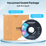 Comgrow PLA 3D Printer Filament, Durable and Stronger 3D Printer PLA Filament 1.75mm Fit Most 3D Printers, Dimensional Accuracy +/- 0.02 mm, 2LBS Spool PLA Grey Comgrow