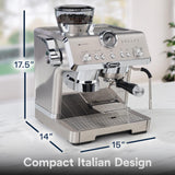 De'Longhi La Specialista Opera Espresso Machine with Cold Brew, Commercial-style Steam Wand for Latte, Cappuccino, Built-in Grinder, EC9555M De'Longhi
