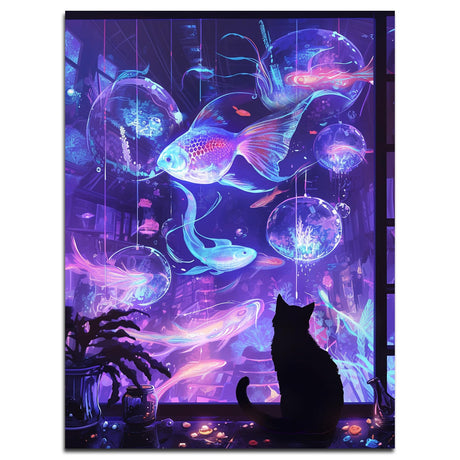 Muzagroo Art Diamond Paintings Kits for Adults Round Full Drill 5D Diamond Art Kits for Beginners Animals Diamond Art Paintings Gem Paintings Diamond Dot Kit 30x40cm(Fish Dream) Muzagroo Art