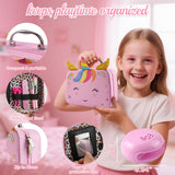 Kids Washable Makeup Kit& Nail Polish Kit for Girl, Kids Play Makeup Set Nail Art Princess Make Up Pretend Play Christmas Birthday Gift for Girls 3 4 5 6 7 8 9 10 11 12 Year Old Rhybor